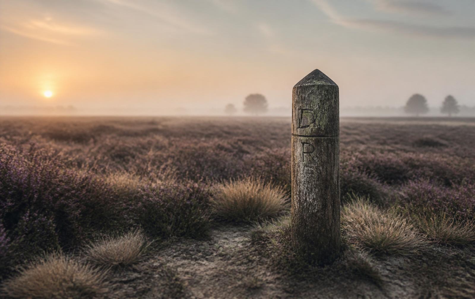 De Lebbestok grenspaal in de Drentse natuur